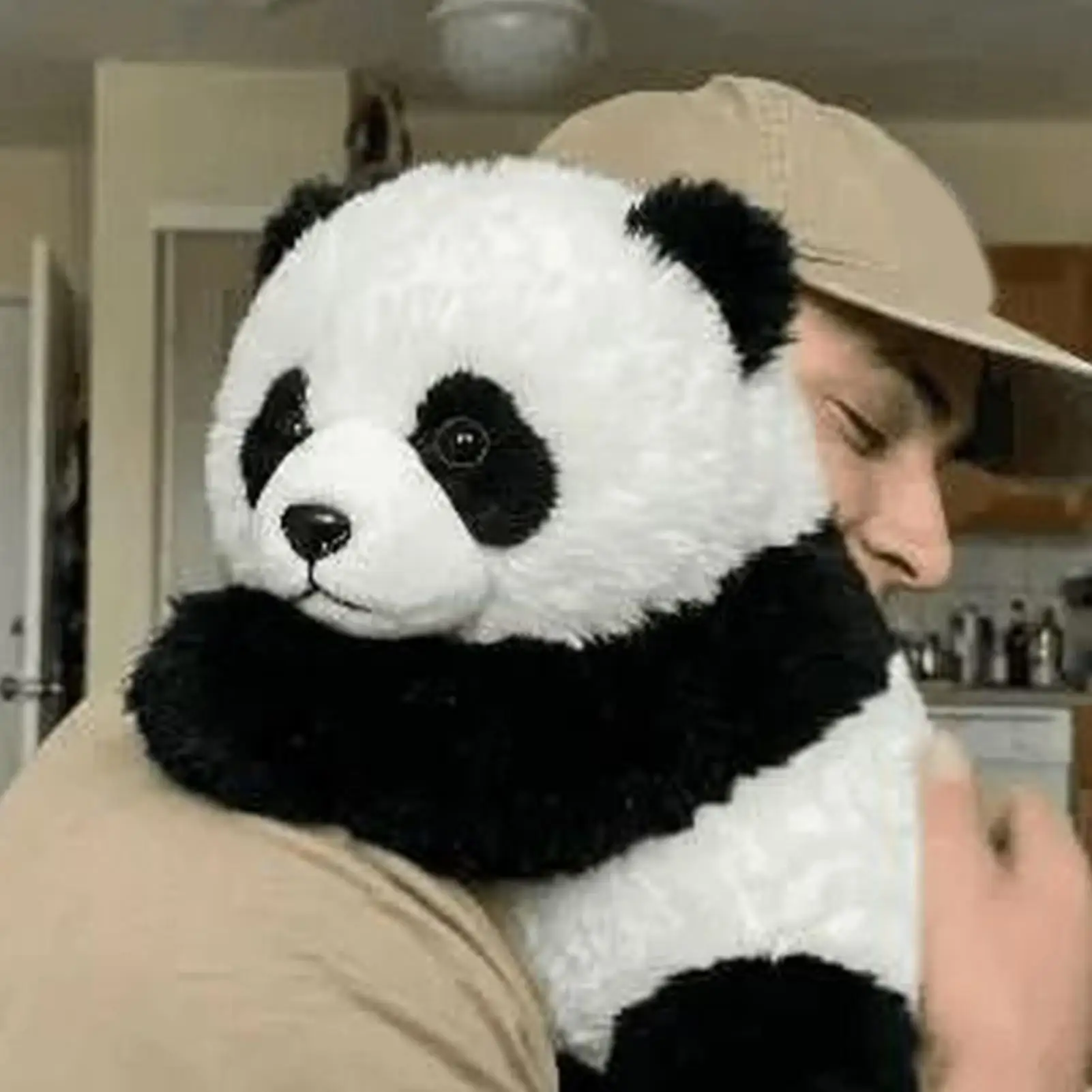 ตุ๊กตาแพนด้าฮัวฮัวเหมือนจริง ของเล่นตุ๊กตาสัตว์จำลอง หมีนุ่มนิ่ม น้ำหนักเท่าจริง ของตกแต่งห้อง หมอนอิง ของขวัญคริสต์มาส