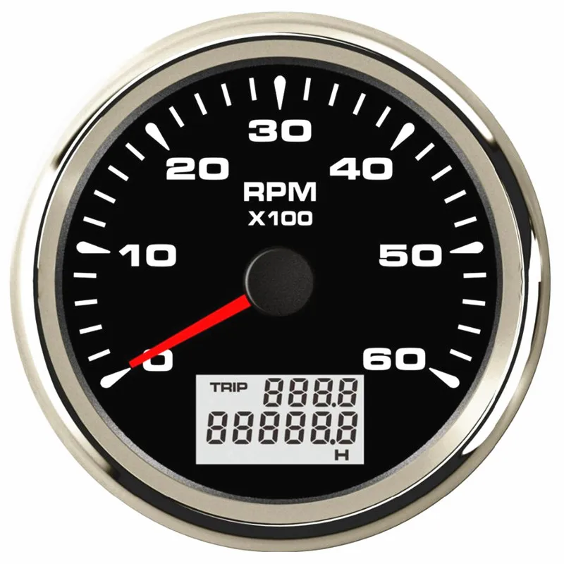 New Type Auto Instrument Panel Tachometers Gauges 0-6000RPM Rev Counters 85mm Tachs Speed Ratio with Hour Meters for Car Boat Rv