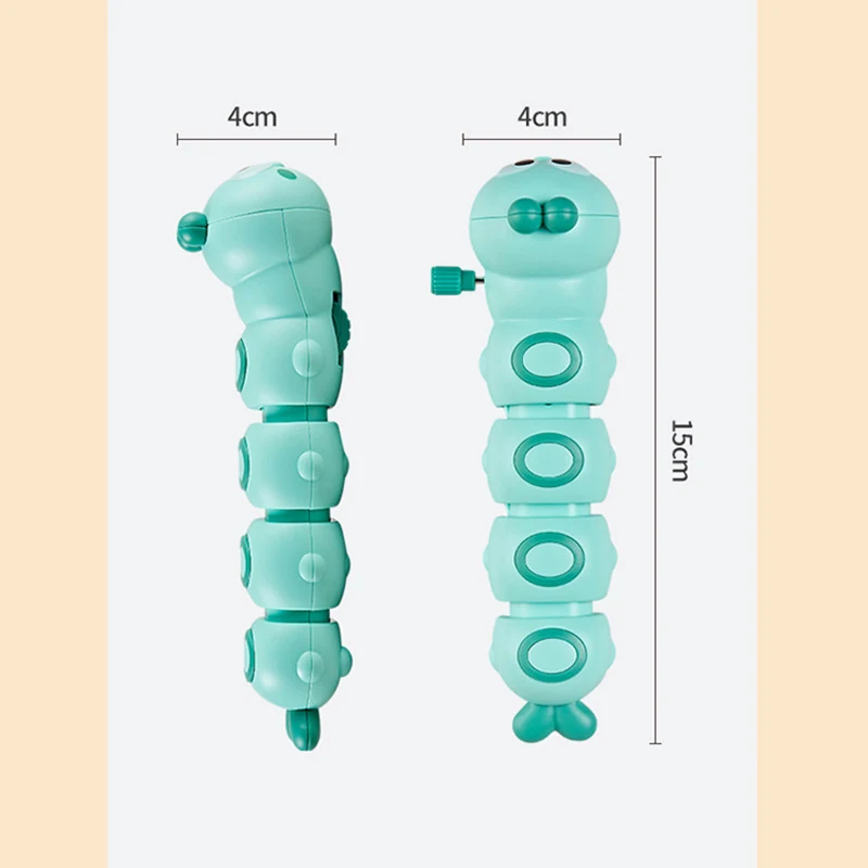 Мультяшная детская заводная гусеница, Вибрирующая игрушка, Забавные милые ползающие жуки, заводные игрушки, детские игрушки, подарок на день рождения