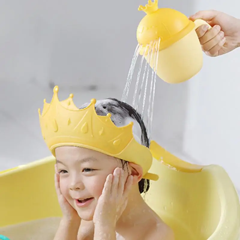 Kids Bath Tool Lovely 7 Water Outlets Shower Type Water Outlet Bath Products Crown Shape Shampoos Cups Toddle Shampoo Cup