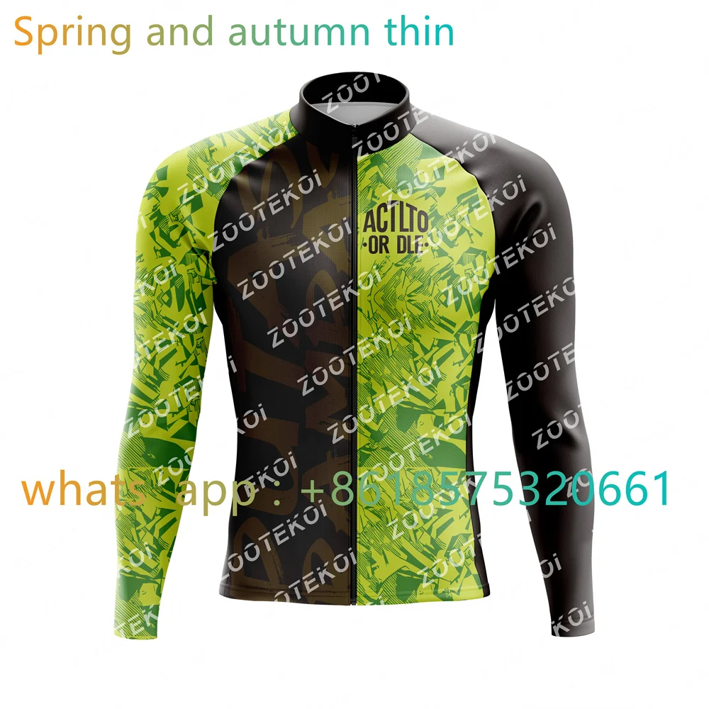 Men's Outerwear Spring Autumn Long Sleeve Sweater MTB Bike Team Breathable Fit Thin Coat Ropa Ciclismo Mountain Biking Equipment