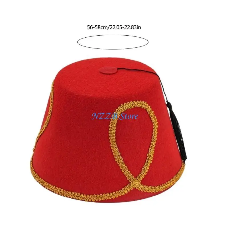 T21F النساء الأنماط العرقية قبعة السفر الرائعة قبعة خمر التطريز اليدوية قبعة للحفلات والاحتفالات المناسبة #6