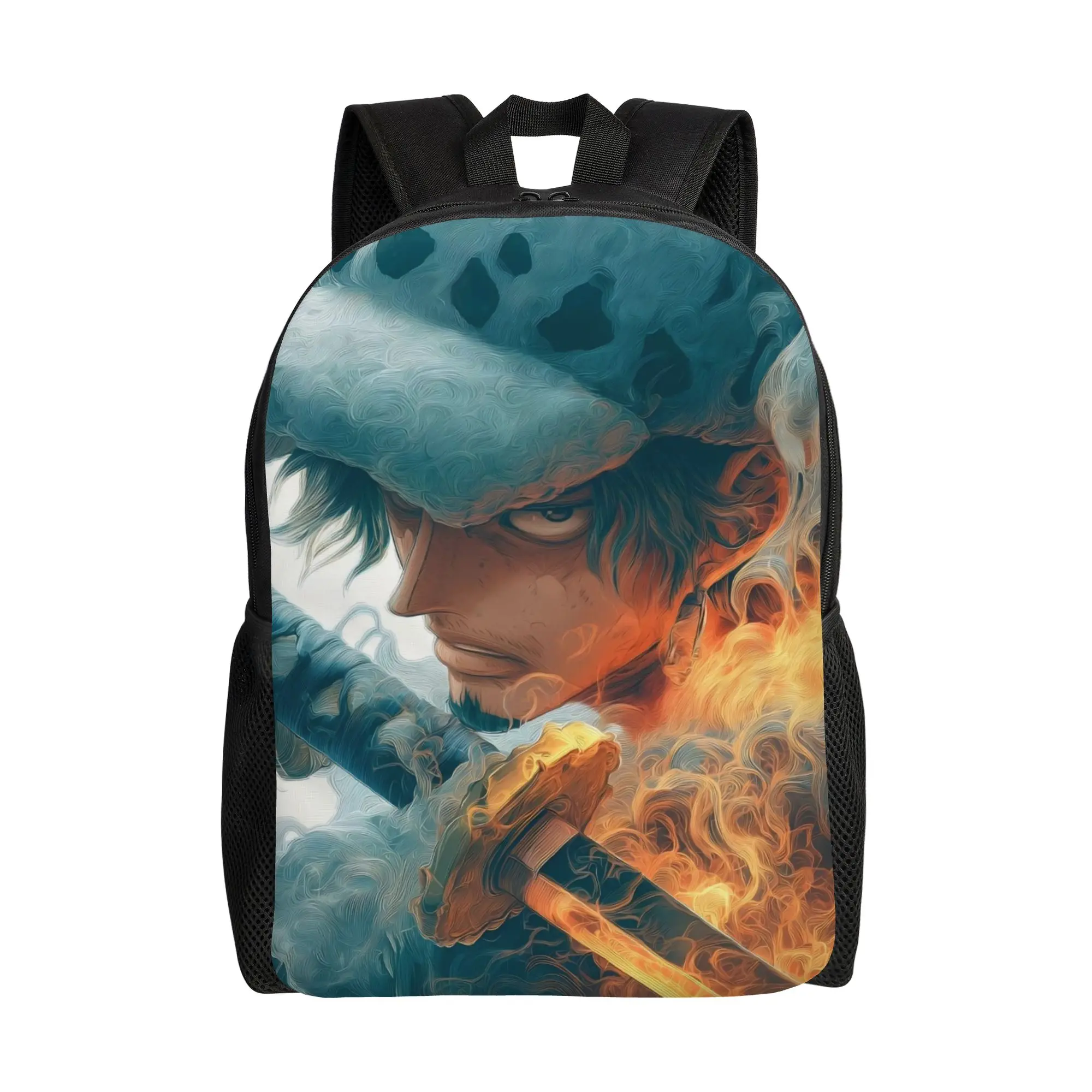 

One Piece Knapsack Back to school season Trafalgar Law Solid Backpack