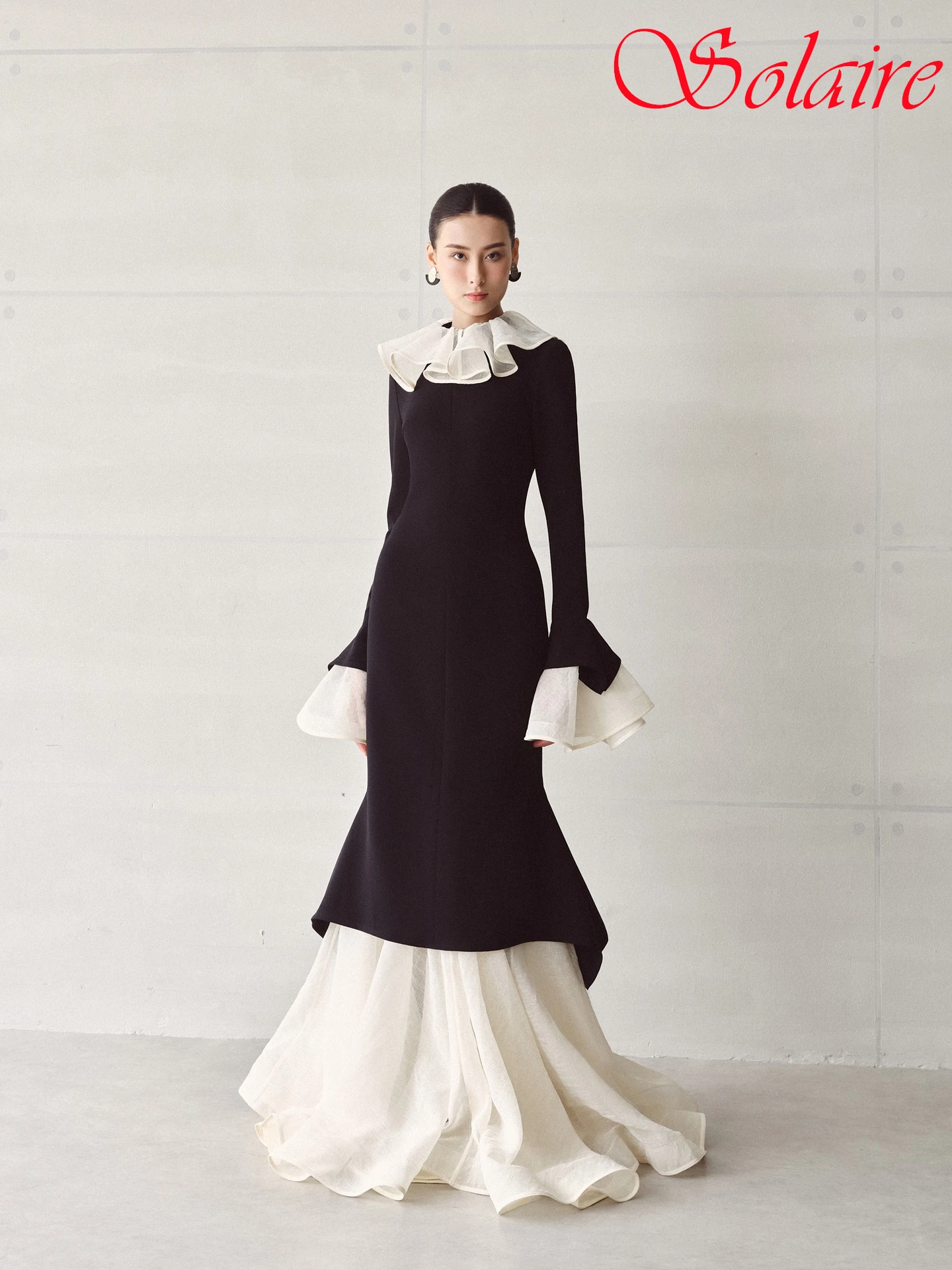 

Customized Mermaid Crew Neck Long Sleeves Elegant Evening Dress Delicate Bespoke Occasion Gowns Fashion Classic Celebrity Gowns