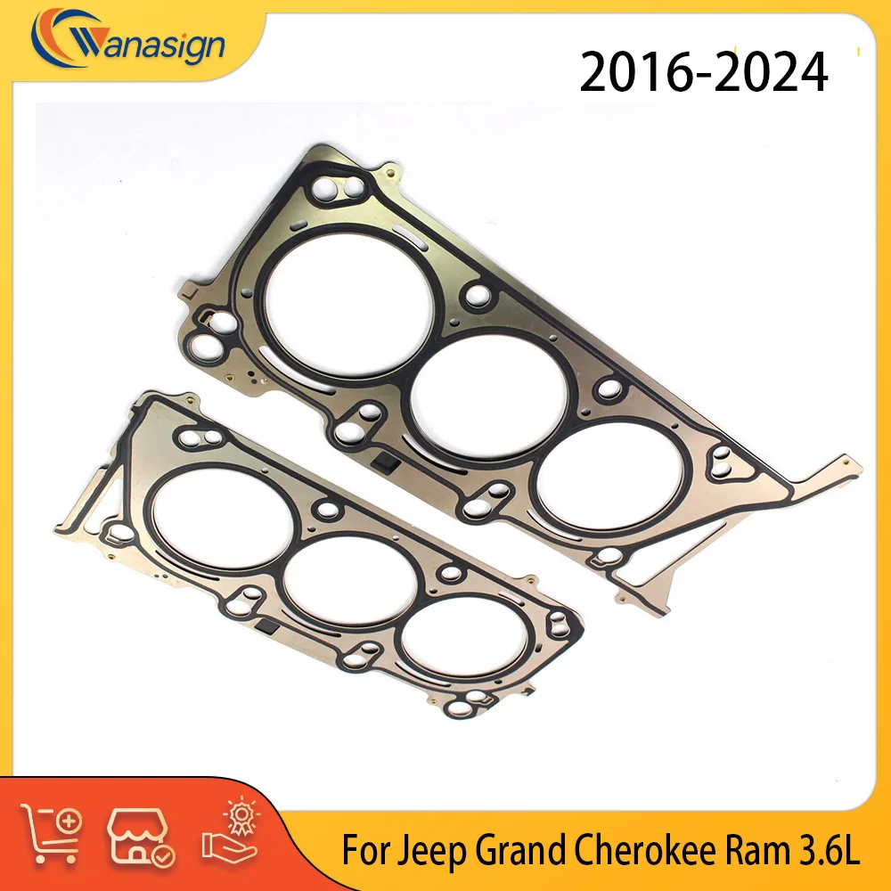 Engine Parts Cylinder Head Gasket Fit 3.6 L V6 Gas For Jeep Gladiator Grand Cherokee Wrangler 3.6L 68284904AA 68284905AA 16-24