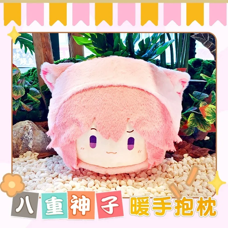 

Милая хлопковая Подушка Yae Miko аниме Genshin Impact Pink Fox с мультяшным дизайном, реквизит, теплая задняя подушка, подарки для косплея