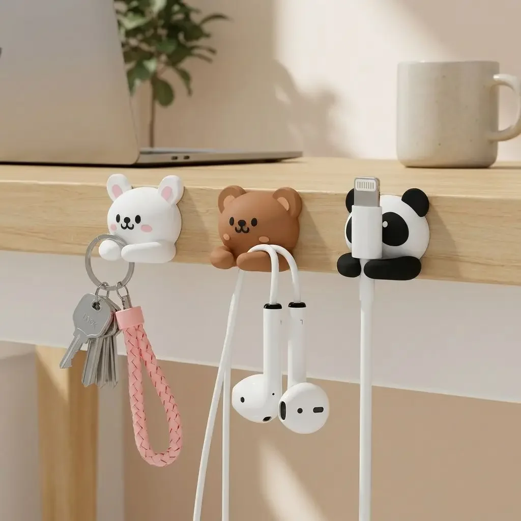 Cable Organizer Multifunctional Wire Winder Nail Free Adhesive Cable Holder, Mouse Earphone Data Cord Management Clip Home Deskt