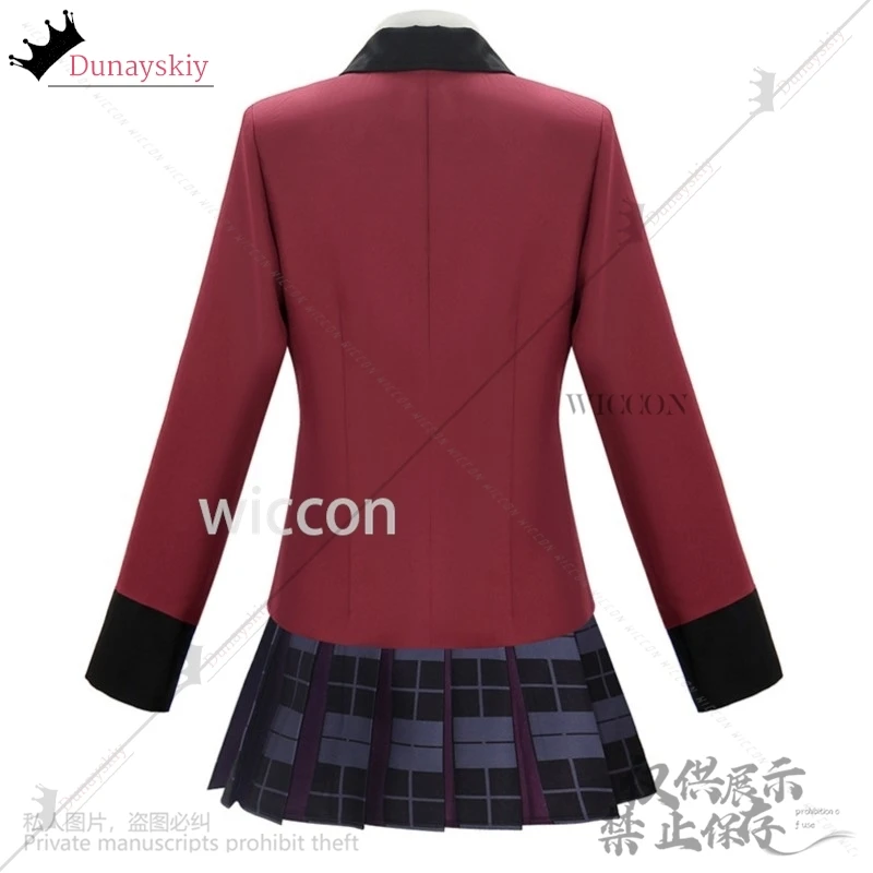 BETT Anime Live-Action Cosplay Yumeko Dress Coat Shirt Jirai Kei Girls  Japanese JK School Uniform Long Black Wig Customized