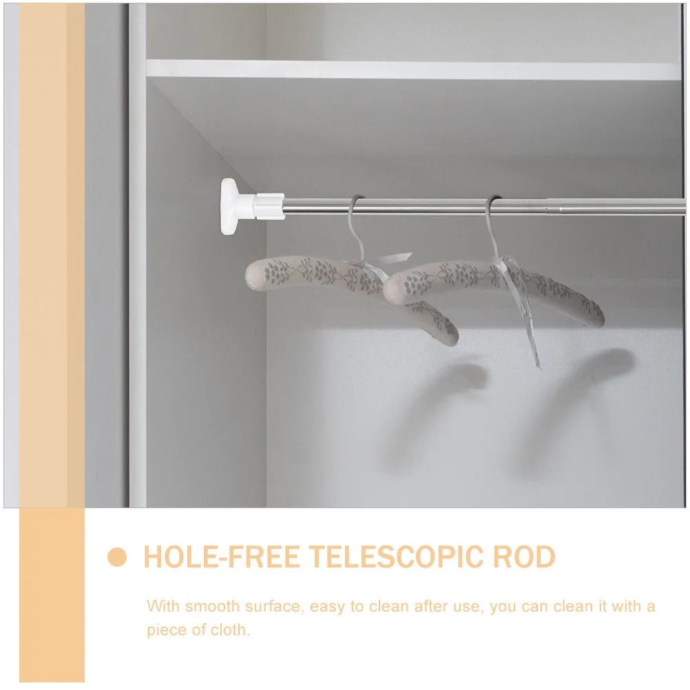 

2Pcs Hole-Free Tension Curtain Rod Telescopic Clothes Drying Rod Stainless Steel Wardrobe Pole Punch-Free Extendable Shower