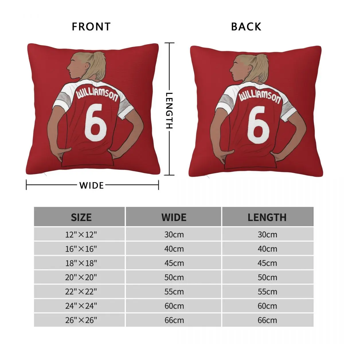 Leah Williamson Square Pillowcase Polyester Linen Velvet Printed Zip Decor Throw Pillow Case Car Cushion Cover