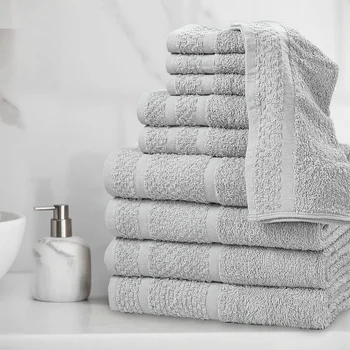 10-Piece Cotton Towel Set – Soft, Absorbent & Quick Dry 1