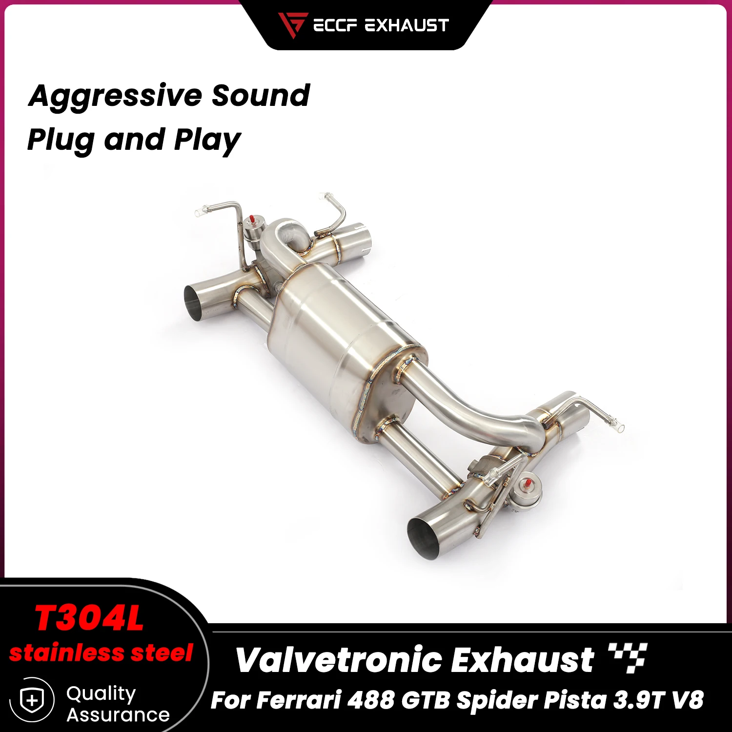 

Спортивный агрессивный выхлоп с пневматическим клапаном Catback для Ferrari 488 GTB Spider Pista 3.9T V8 — улучшение производительности
