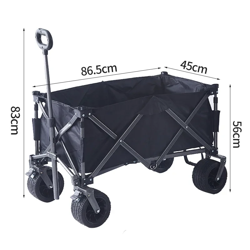 Foldable Beach Trolley Utility Camping Metal Garden Stroller Hand Cart Portable Folding Outdoor Wagon Trolley Collapsible