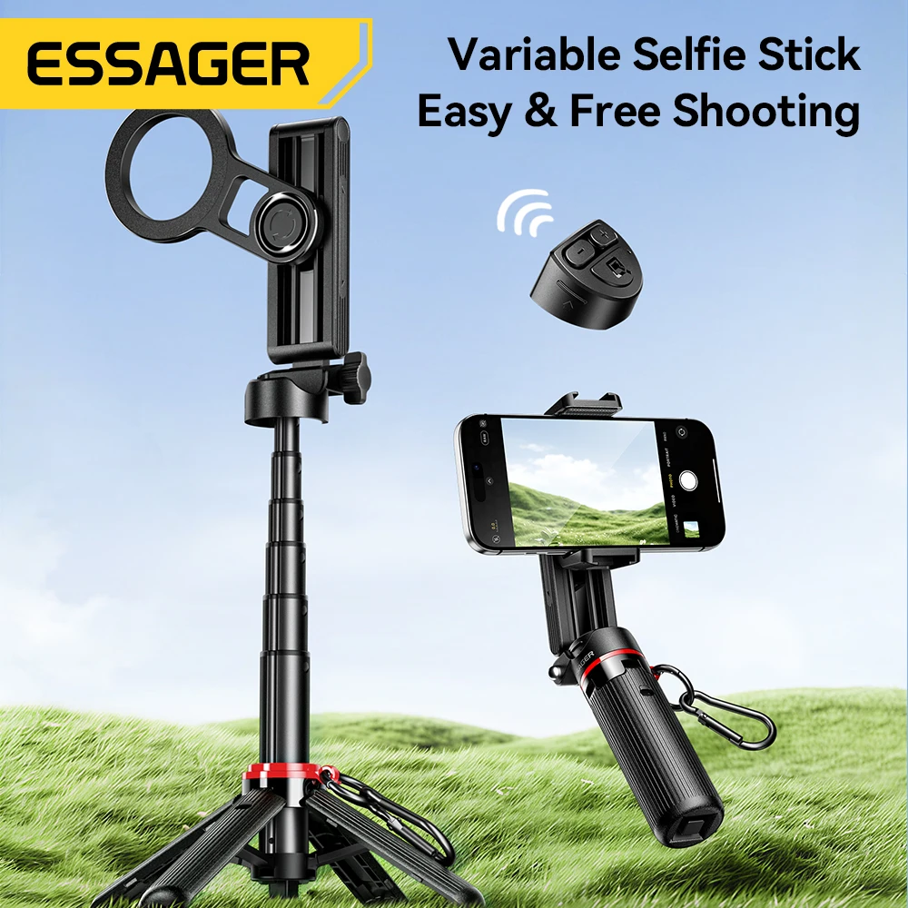 

Essager 4-in-1 Magnetic Mini Selfie Stick with 360° Rotation Wireless Bluetooth Control And Phone Holder Multifunctional Portabl