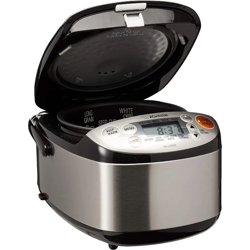 Zojirushi NS-LGC05XB Micom Rice Cooker & Warmer, 3-Cups (uncooked), Stainless Black