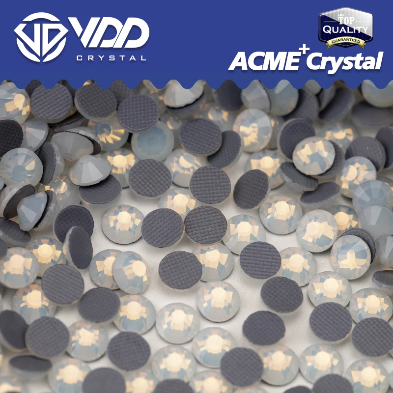 VDD 044 biały Opal z serii ACME + Hotfix kryształowe kryształowe Flatback Strass brokatowe kamienie 3D do majertek akcesoria odzieżowe