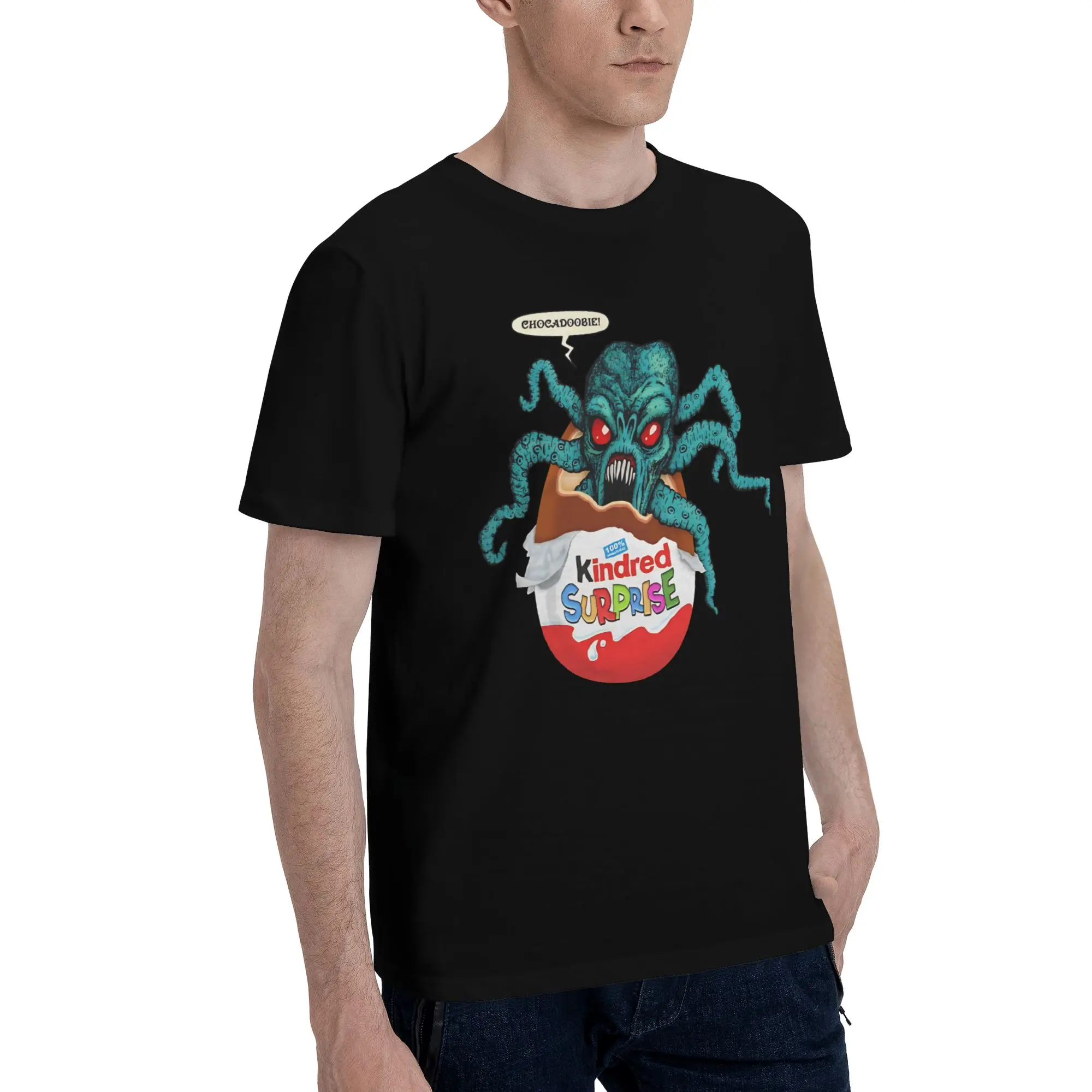 Kindred Surprise Men's T Shirt Kinder Egg Creative Tee Shirt Short Sleeve Crewneck Pure Cotton Birthday Present Clothes T-Shirt