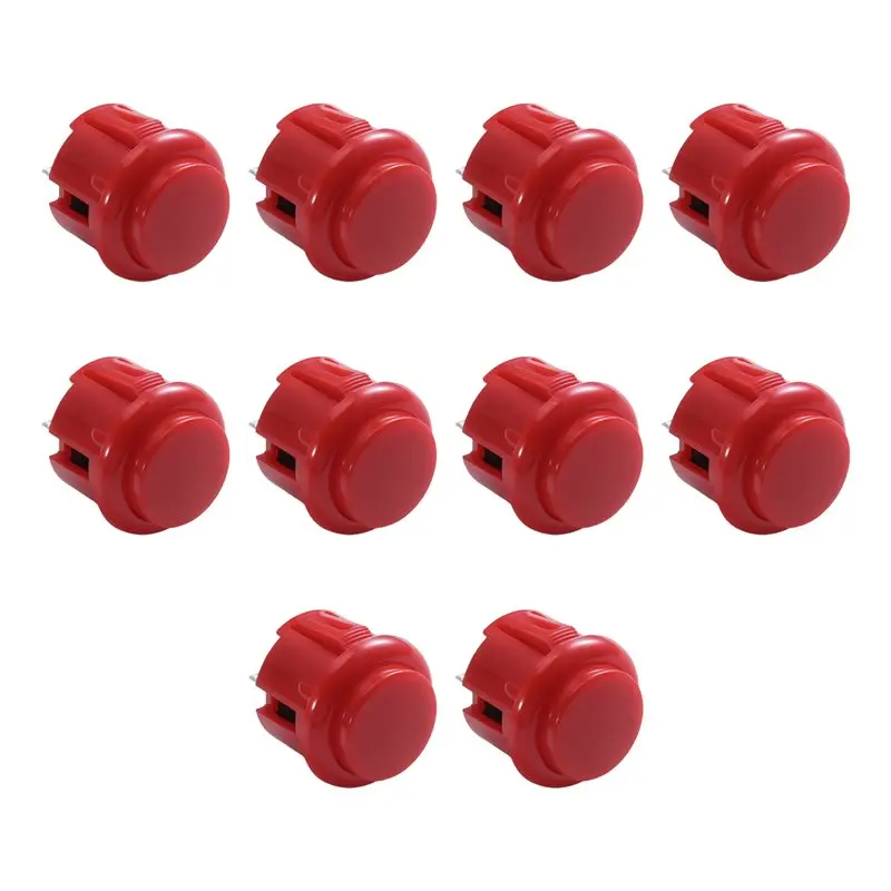 ABJF-Arcade Push Button Switch 24Mm Push Button Game Coin Start Switch Circle Buttons Micro Switch For Arcade DIY Kit