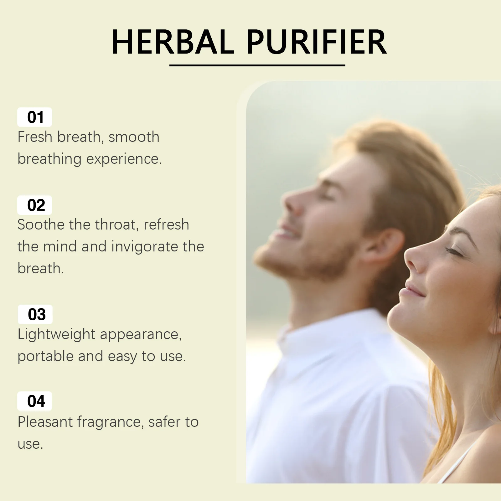 Natural Herbal Breathing Stick Fresh Breath Support Aromatherapy Inhaler Portable Wellness Care Daily Use Travel Work Home view 4