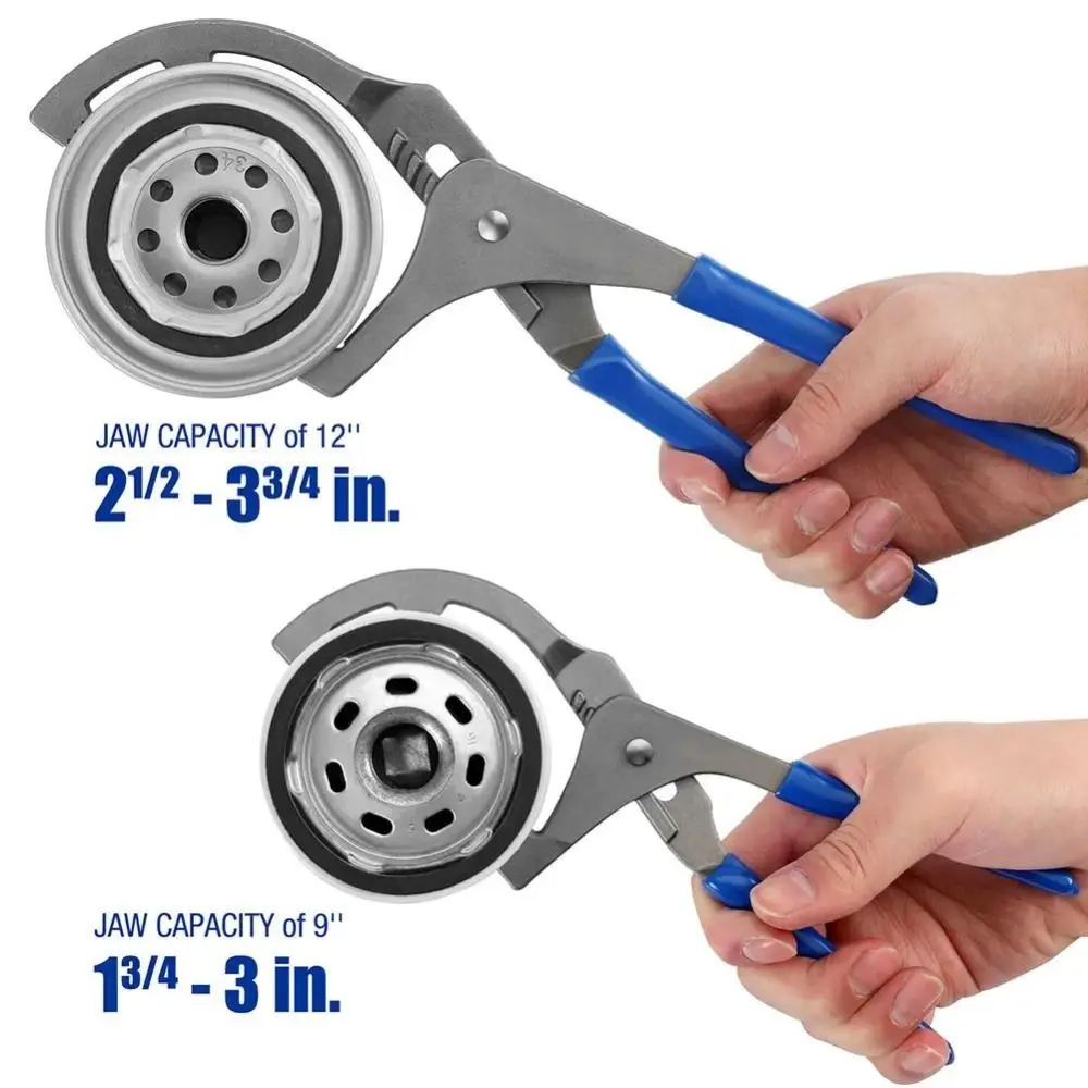 

Oil Wrench 9/12" Oil Filter Removal Pliers Clamp Type Wrench Adjustable Hand Tools Oil Filter Disassembly Tool Car Accessories