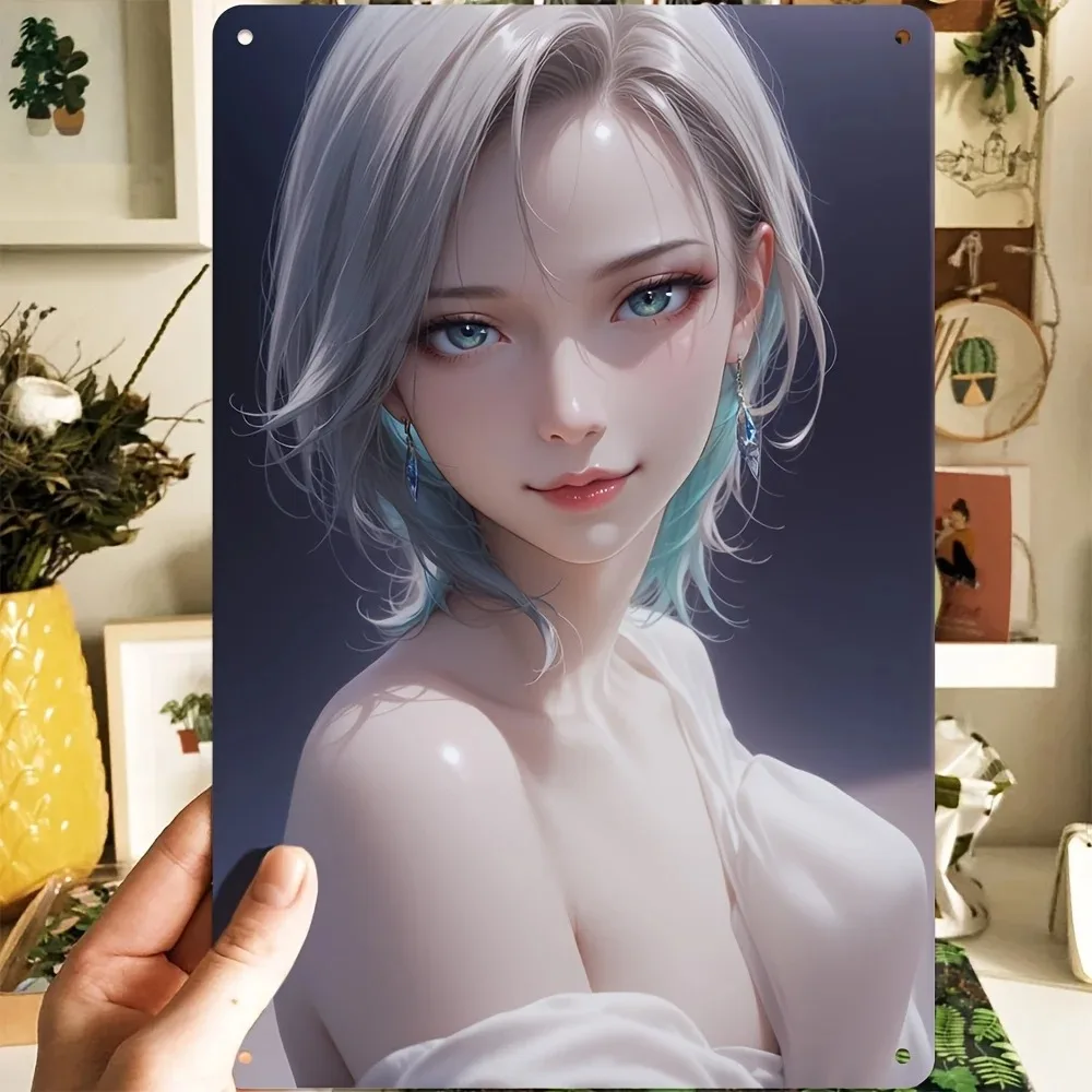 

**Vintage Art Deco Poster, 2D Retro Bikini Girl Aluminum Wall Art - 8x12 Inch Unframed, Valentine's & Ramadan Decoration 2026 fo