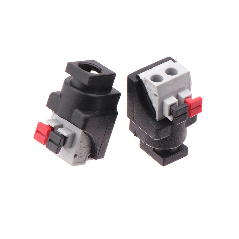 2Pcs Welding Free Clip Spring DC Connector 5.5*2.1MM Male Female Docking Plug DC Connector Adapter For LED Strip No Screw