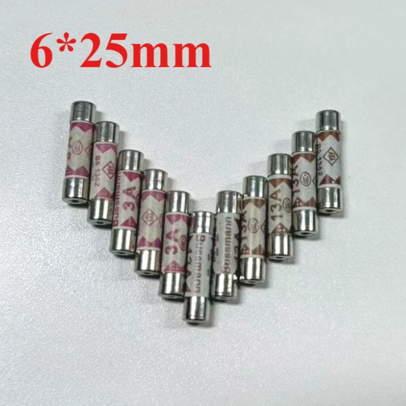 10 peças bs1362 plugue britânico fusível 3a 5a 10a 13a 2a 1a 20a 15a 6x25 tubo cerâmico fusível casa doméstica britânica segurar plugue de rede cartri