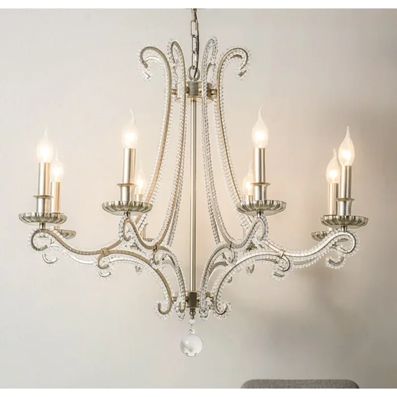 American chandelier, living room lamp, dining room lamp, rural duplex building, light luxury French lamp, retro candle, bedroom