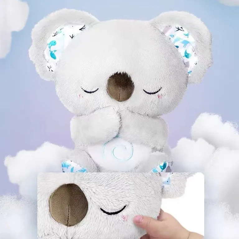 Baby Pacify Koala Breathing Doll Plush Toy Children Soothing Music Sleep Companion Toy Koala Stuffed Birthday Present for Kids