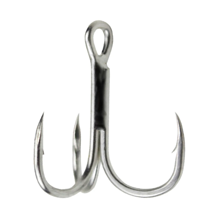 Saltwater anticorrosioncoating hook tin color high carbon steel  big size sea fishing treble hook fishhooks