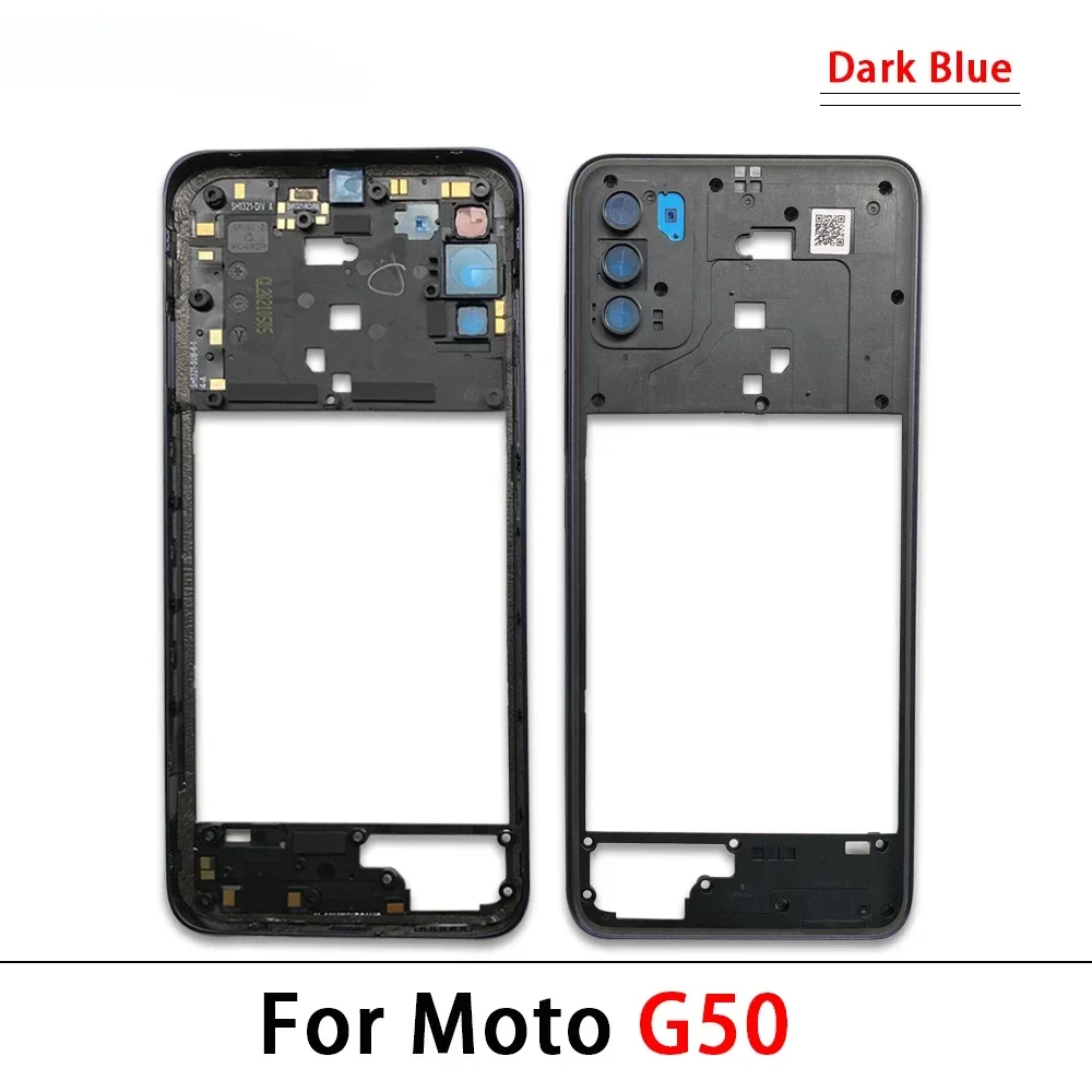 Bingkai tengah baru untuk Moto G22 G52 G71 G82 G50 5G casing bingkai tengah perumahan + tombol samping pengganti daya dan Volume