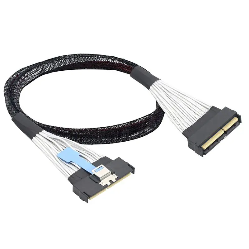 M51K-MCIO 5.0 124P 16X 16I To SFF-8654 MCIO 5.0 124P SAS Slimline Male Extender Cable Data Transfer Cord 0.5M