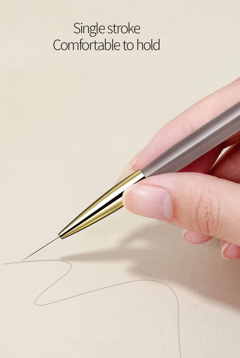 RSNAIL Nail Art Liner Pinsel Französisch Streifen Nagel Linie Malerei Stift 18mm Schlanke Lange Linie Zeichnung Pinsel UV Gel DIY maniküre Werkzeug – Detail 6