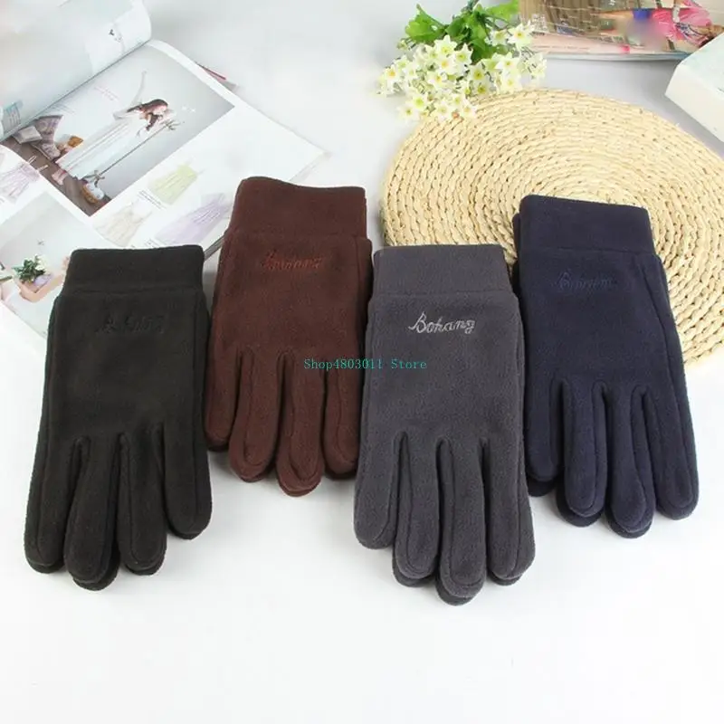 

T3LD Thickened Warm Gloves Mittens Winter Outdoor Sports Fleece Gloves Gift for Men