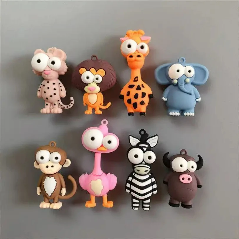 

8Pcs/set Cartoon Animals Fridge Magnet Children's Whiteboard 3D Magnets Refrigerator Magnetic Sticker Home Kitchen Decoration