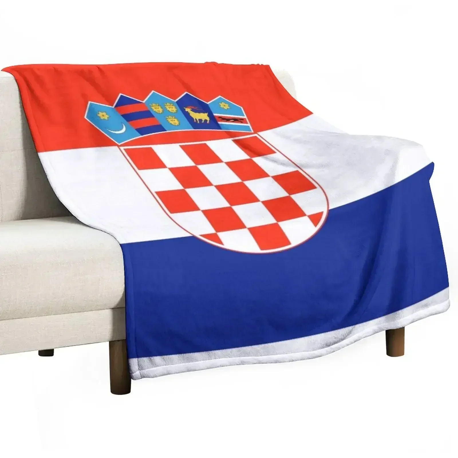 

Croatian Flag Print Throw Blanket Beach warm winter Bed Fashionable Blankets
