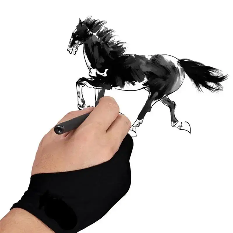 S/M/L Anti-touch Gloves Two-Finger Drawing Gloves For Apple IPad Capacitive Tablet Screen Painting Artist Tablet Office Supplies