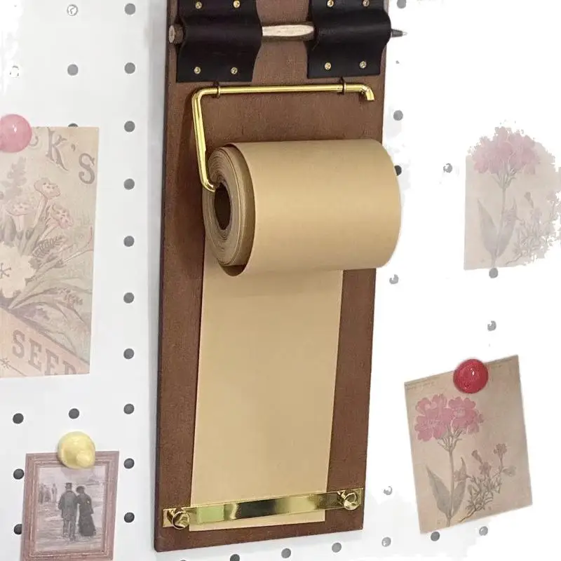 

New 1Pcs Refillable Kraft Paper Roll Notebook Set Hanging Writing Pad To-Do Lists Handmade Retro Vintage Clipboard DIY Crafts