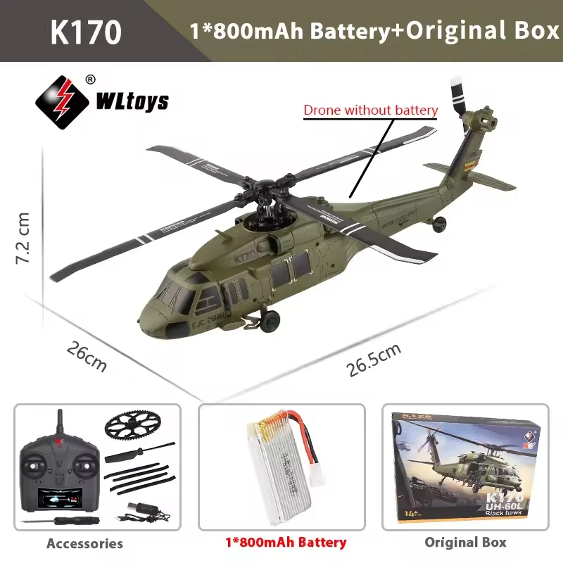 

WLtoys K170 RC Вертолет 2,4G 6-Aixs Гироскоп 4CH Удержание высоты Оптический поток Пульт дистанционного управления Вертолет Игрушки для детей