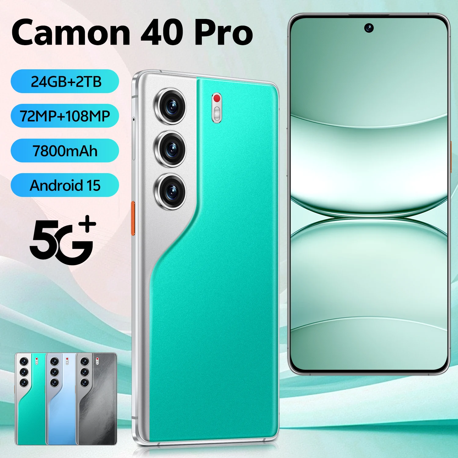2026 حار الوسادة الكمبيوتر اللوحي Camon 40 Pro 7.3 بوصة HD 4K أندرويد 15 22GB + 2TB 7800mAh بطارية 4G 5G المزدوج سيم بطاقة WiFi GPS Google Tab