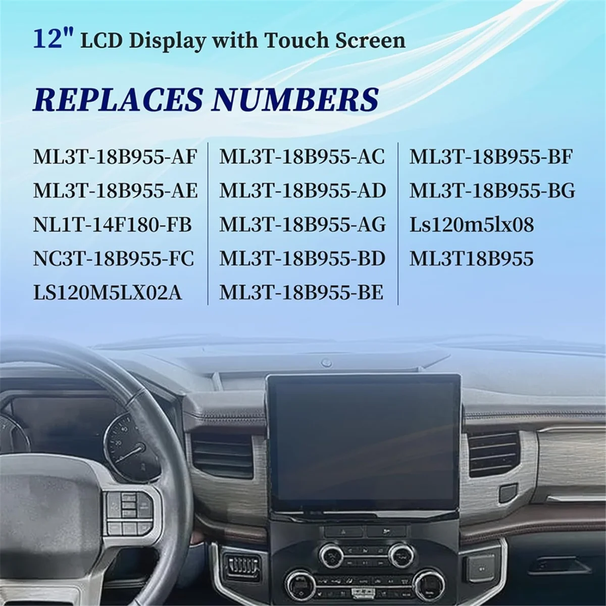 12In Touchscreen LCD Display NC3T-18B955-FC ML3T-18B955-AF for Ford F150/Expedition/Bronco Multimedia Navigation