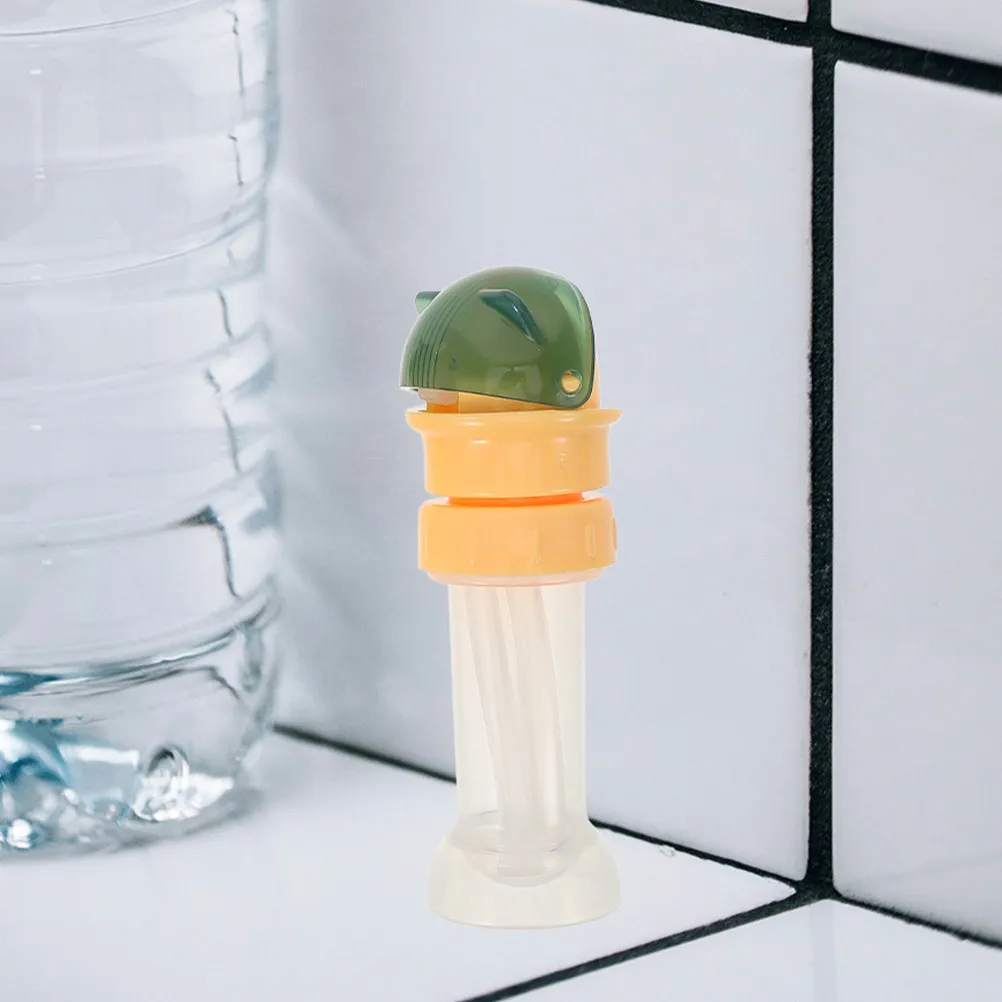 2Pcs Kids Bottle Caps Spillproof Straw Lid Anti-Choke Design with Storage Container Portable Reusable Water Bottle Replacement