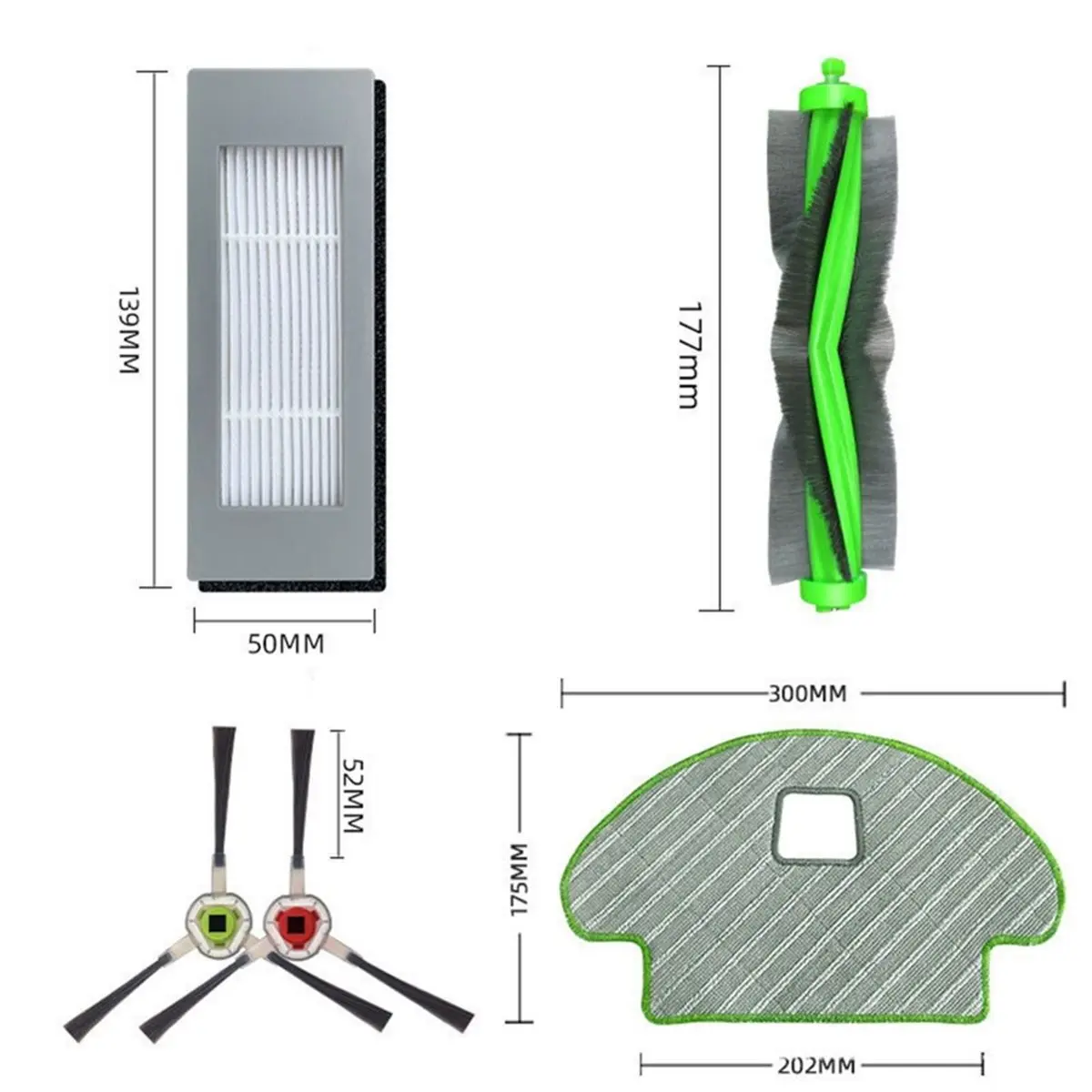 Main and Side Brush Mop Filter Accessories for Romba Combo 111 113 R113840 Robot Vacuum Replacement Parts