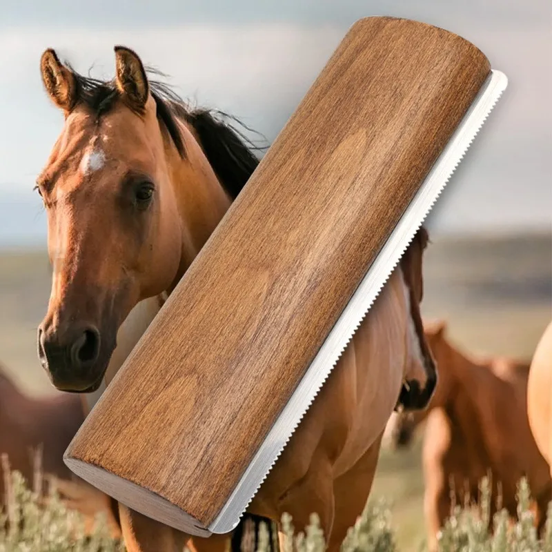 Solid Wood Horse Sweat Shaving Horse Cleaning Tools, Dog Hair Removal Comb, Pet Cat Hair Removal