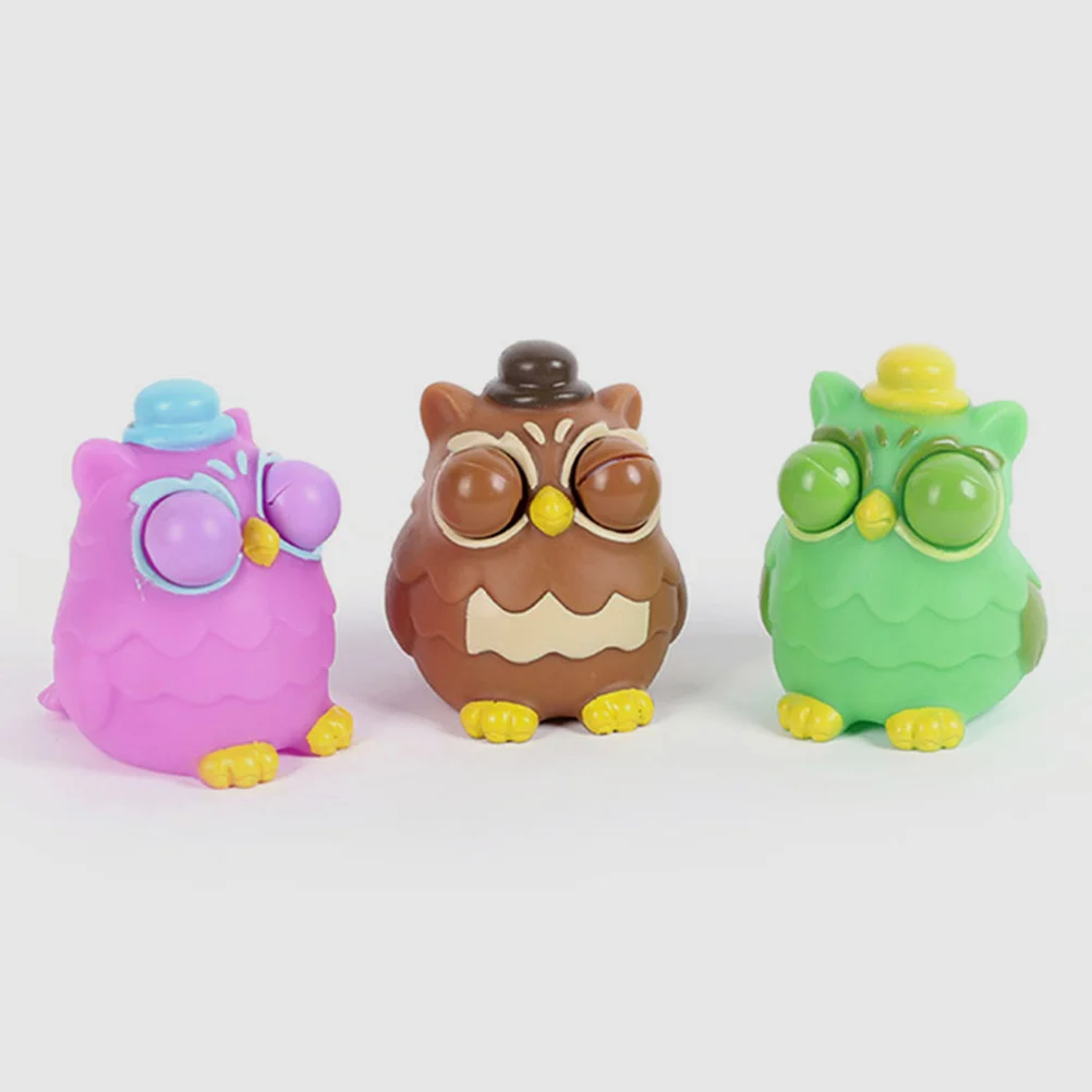 

Popping Out Eyes Toys Owl Sensory Pinch Music Childrens Adorable Squeeze Simulated Brown Pvc