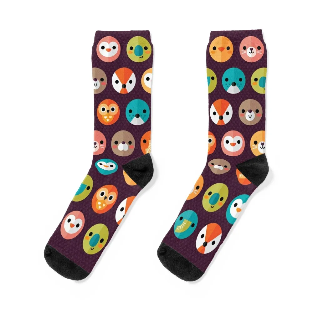 

Smiley Faces - Cute Animal Faces Socks Sports New year's custom sports Luxury Woman Socks Men's