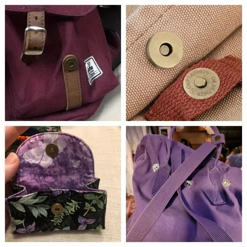 12/80 قطعة السحابة المغناطيسية غير مرئية لا غرزة حقيبة أزرار المحفظة معطف حقائب اليد مشبك مغناطيسي أجزاء الأمتعة المعدنية اكسسوارات