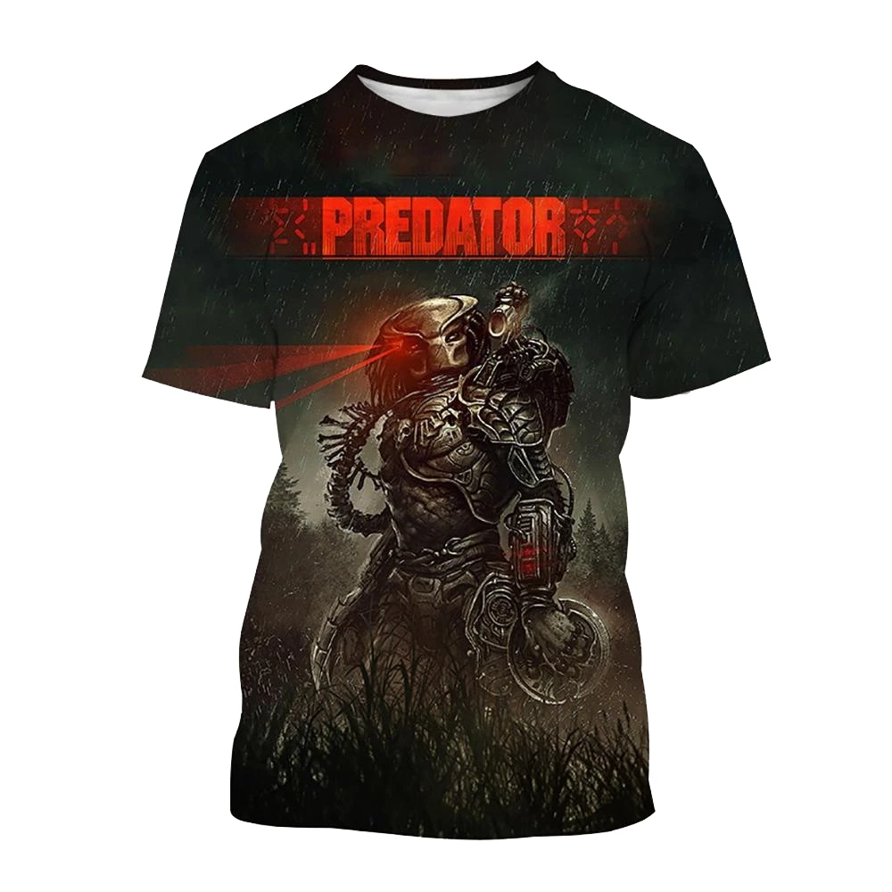 Predator 3D Graphic T Shirts Men\'s Summer Horror Movie Cool Print T-shirt Fashion Casual Unisex Alien Short Sleeve Harajuku Tops