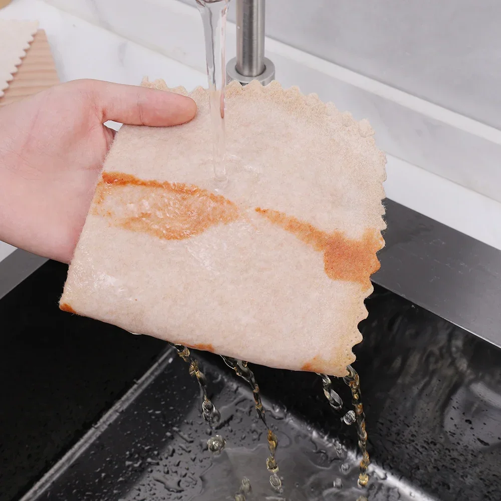 Magic Cleaning Cloths Natural Luffa Plant Fiber Kitchen Dishcloth Non-stick Oil Rags Multipurpose Strong Absorbent Scouring Pad