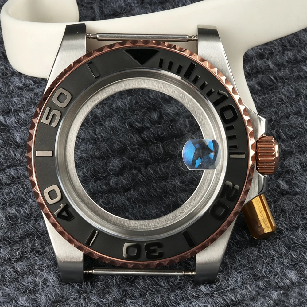 NH35 Sapphire glass 40mm Watch Case For Yacht-Master SUB GMT Case For NH34 NH35 NH36 NH38 Movement 28.5MM Dial Stainless Steel
